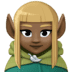 🧝🏿‍♀️ woman elf: dark skin tone display on Facebook